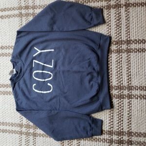 Rae Dunn Font Cozy Sweatshirt Gildan Heavy Blend Size Medium Blue